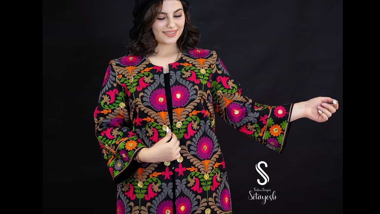 کراپ کت مخمل سوزن دوزی